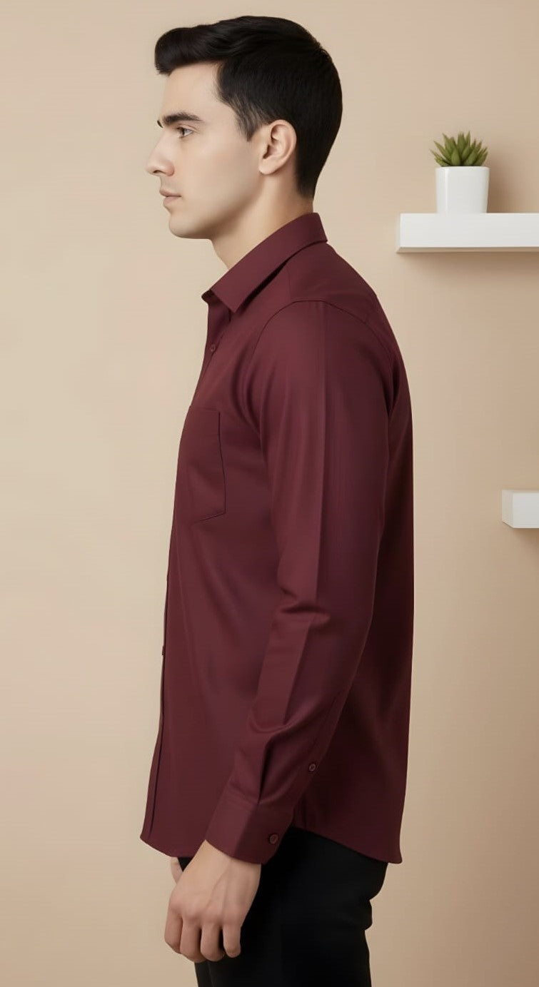 Rosewood Solid Maroon Shirt