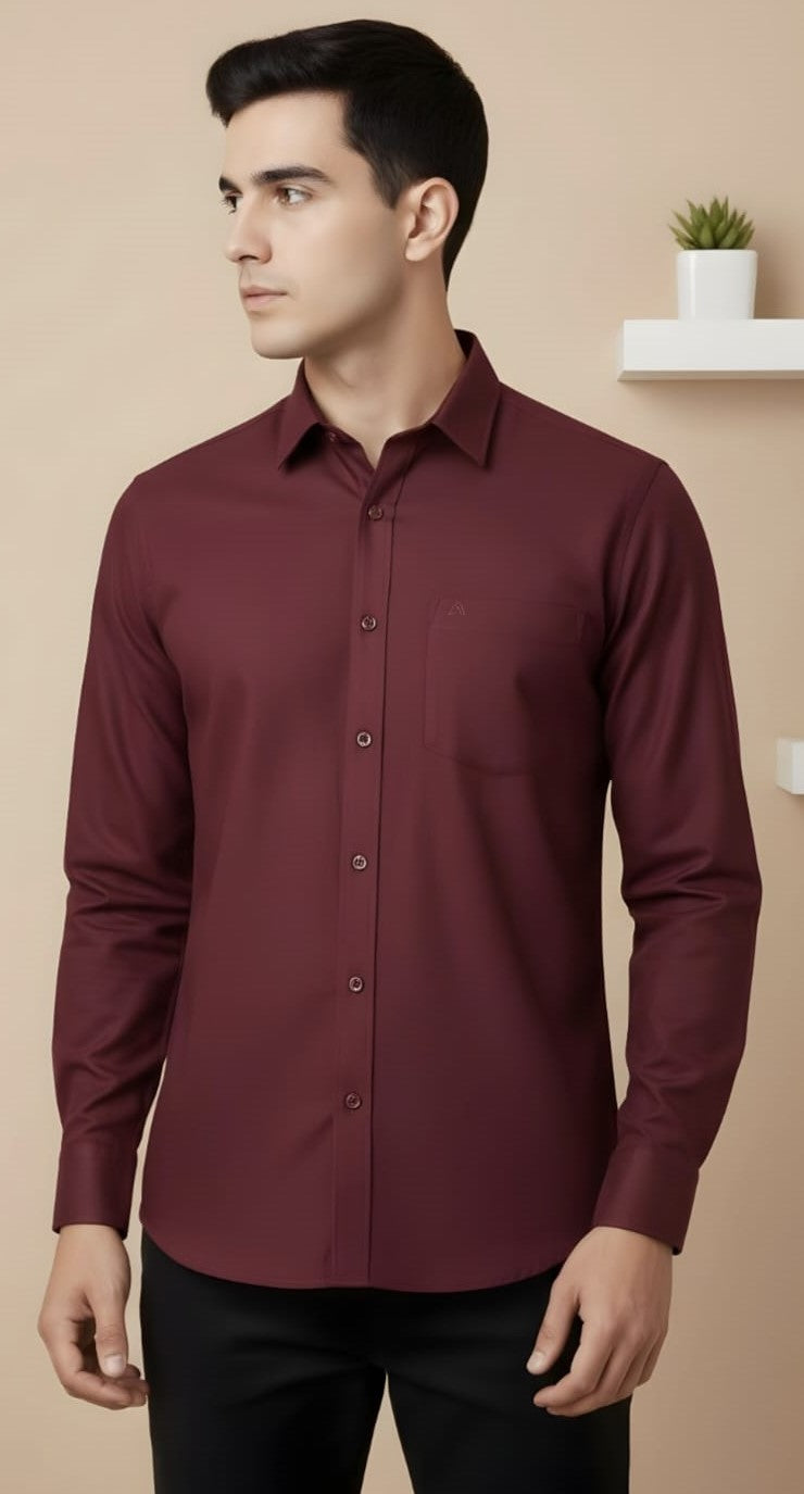 Rosewood Solid Maroon Shirt